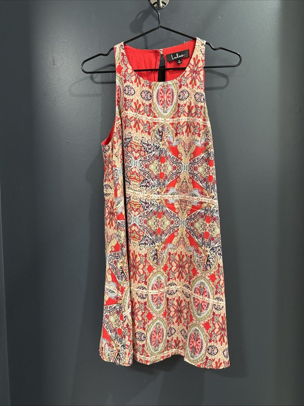 Lulus Paisley Sleeveless Pullover Mini Dress Size Small Boho USA